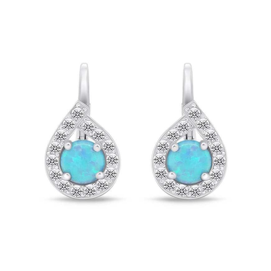 Brilio Silver Brilio Silver Silver earrings with blue opals EA753WLB – 2