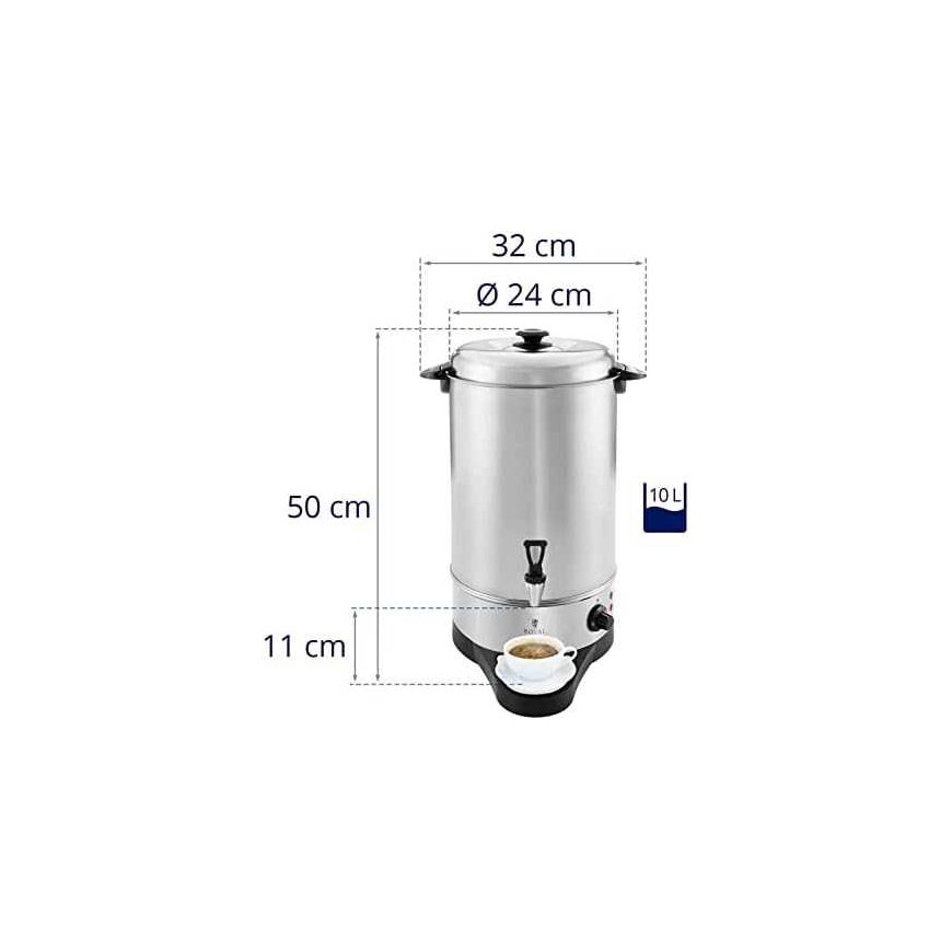 Kettle Royal Catering Warmer heater with drip grid for hot water, stainless steel 230V 10L – 4