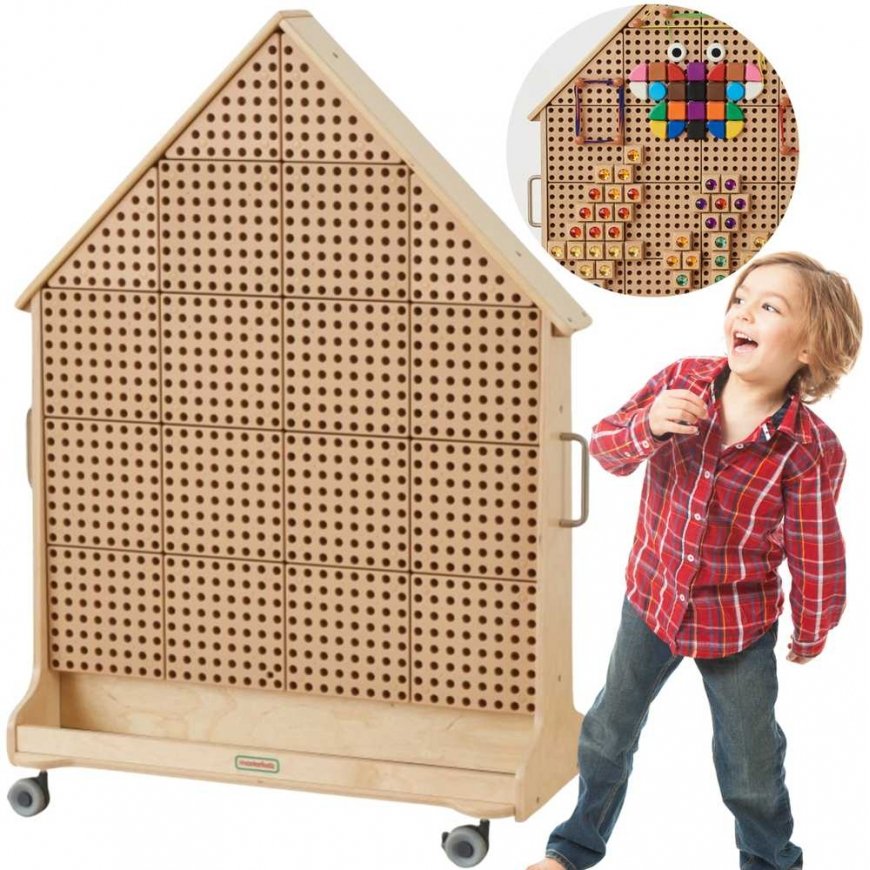 MASTERKIDZ Freestanding XXL Wooden House-Shaped Board