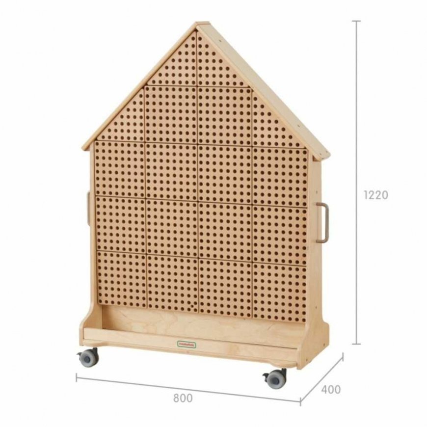 MASTERKIDZ Freestanding XXL Wooden House-Shaped Board – 4