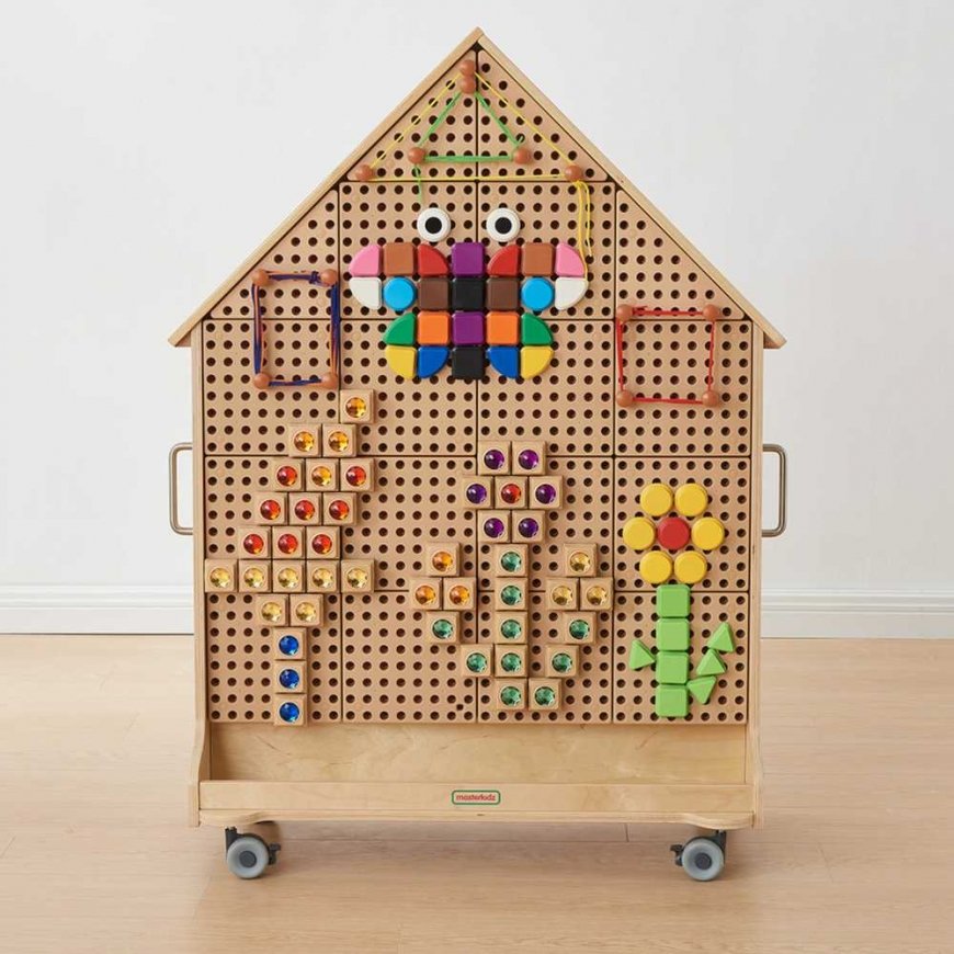MASTERKIDZ Freestanding XXL Wooden House-Shaped Board – 5