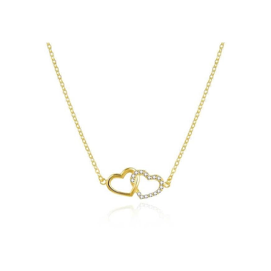 Agate Gorgeous Gold Plated Heart Necklace AGS1499/47-GOLD