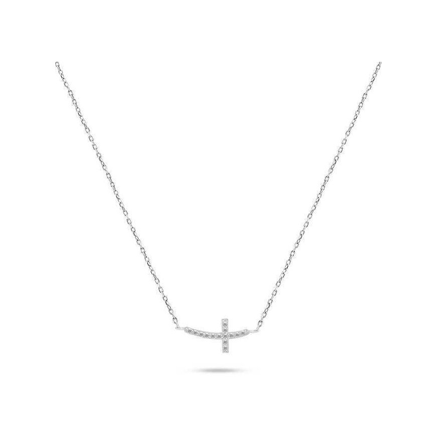 Brilio Silver Brilio Silver Silver necklace Cross with zircons NCL57W