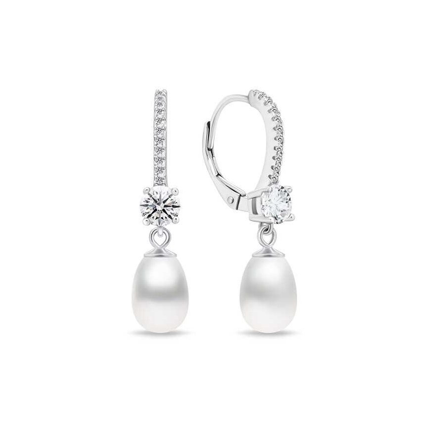 Brilio Silver Elegant silver earrings with pearls EA634W