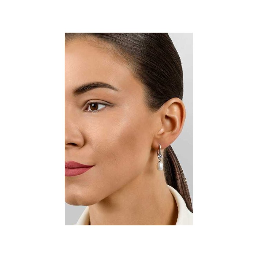 Brilio Silver Elegant silver earrings with pearls EA634W – 3