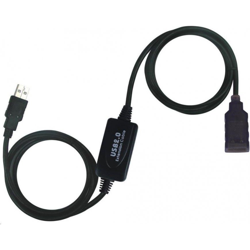 USB kabelis PremiumCord USB-A - USB-A 10 m Juodas (ku2rep10)