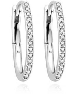 Agate Silver oval earrings with zircons AGUC3529/15