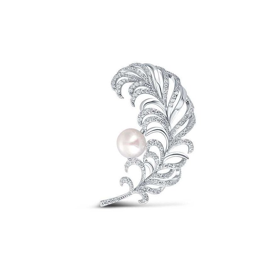 Jwl Luxury Pearls Graži perlinė sagė Plunksna JL0699