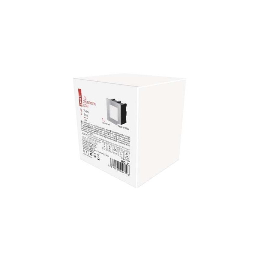 Emos LED orientation recessed luminaire AMAL 80×80 1,5W neutr. baltas,IP65 – 4