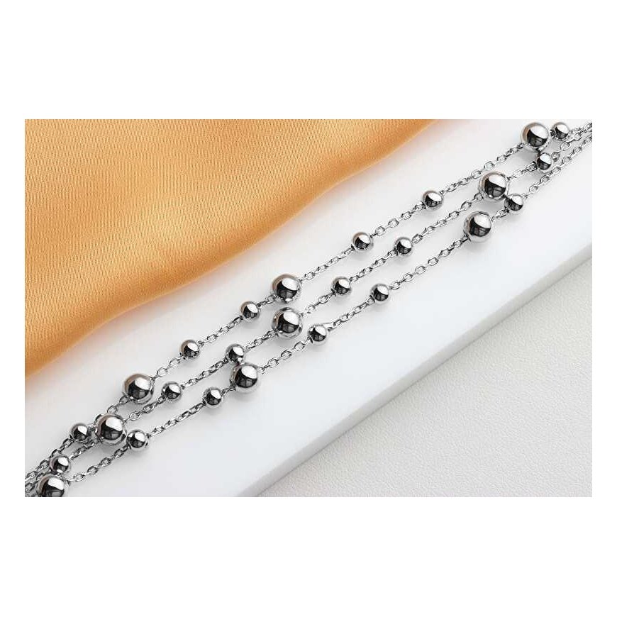 Brilio Silver Brilio Silver Triple silver bracelet with beads BRC117W – 2