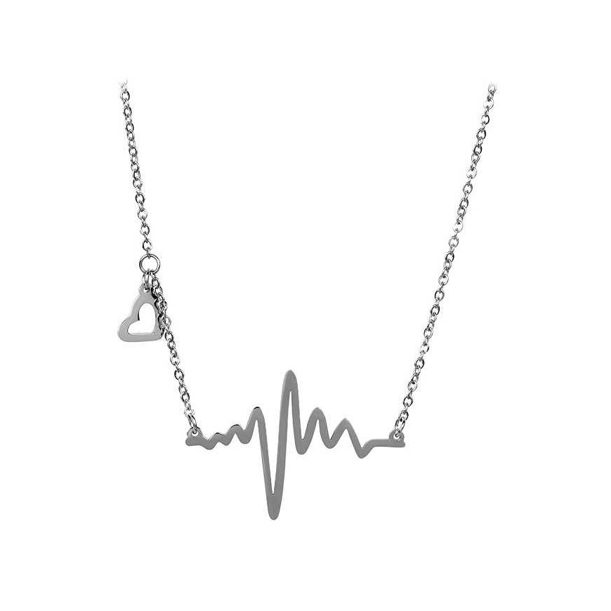 Troli alkuperäinen teräskaulakoru Heartbeat KNSC-253