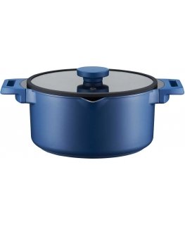 Pot with coating Qualum Ceramic Cobalt 24 cm AMBITION
