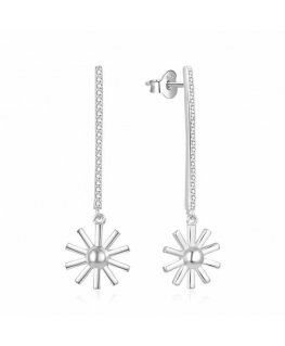 Moiss Beautiful silver earrings Flowers E0002432