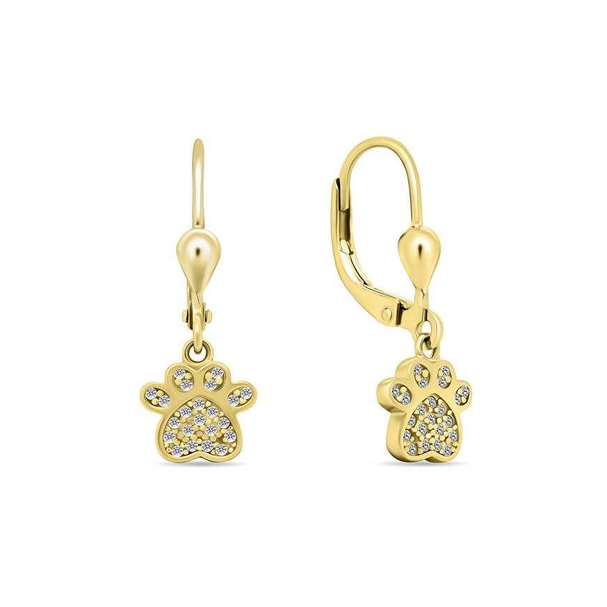 Brilio Silver Brilio Silver Playful gold-plated earrings Paw EA646Y