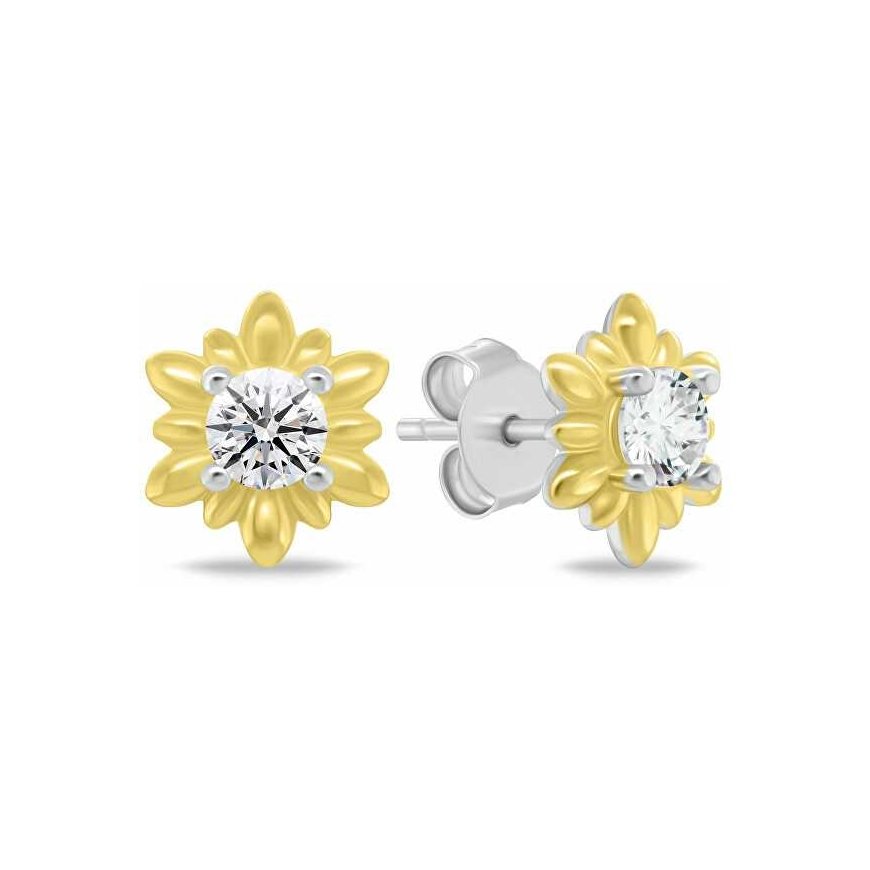 Brilio Silver Floral kaksisävyinen korusetti zirkoneilla SET279WY (korvakorut, rannekoru) – 4
