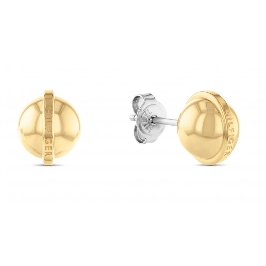 Tommy Hilfiger gold-plated stud earrings Metallic Orb 2780813