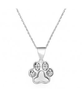 Beneto Silver necklace with paw AGS527 / 47 (chain, pendant)