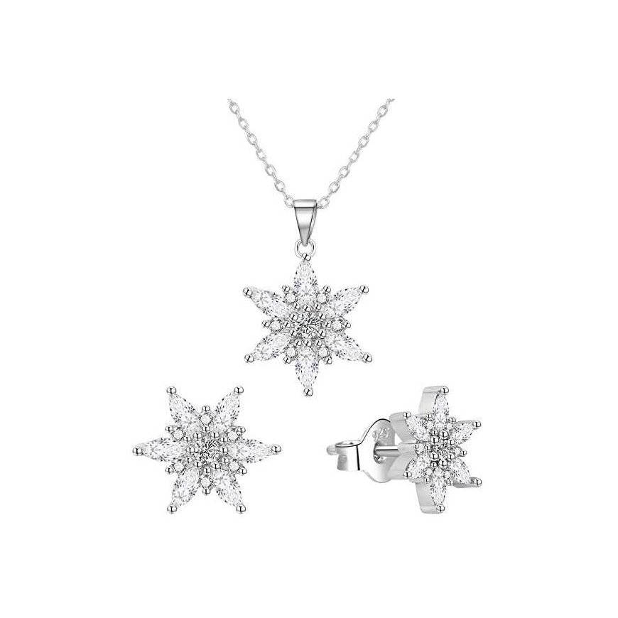 Agato Žavus silver snowflake jewelry set