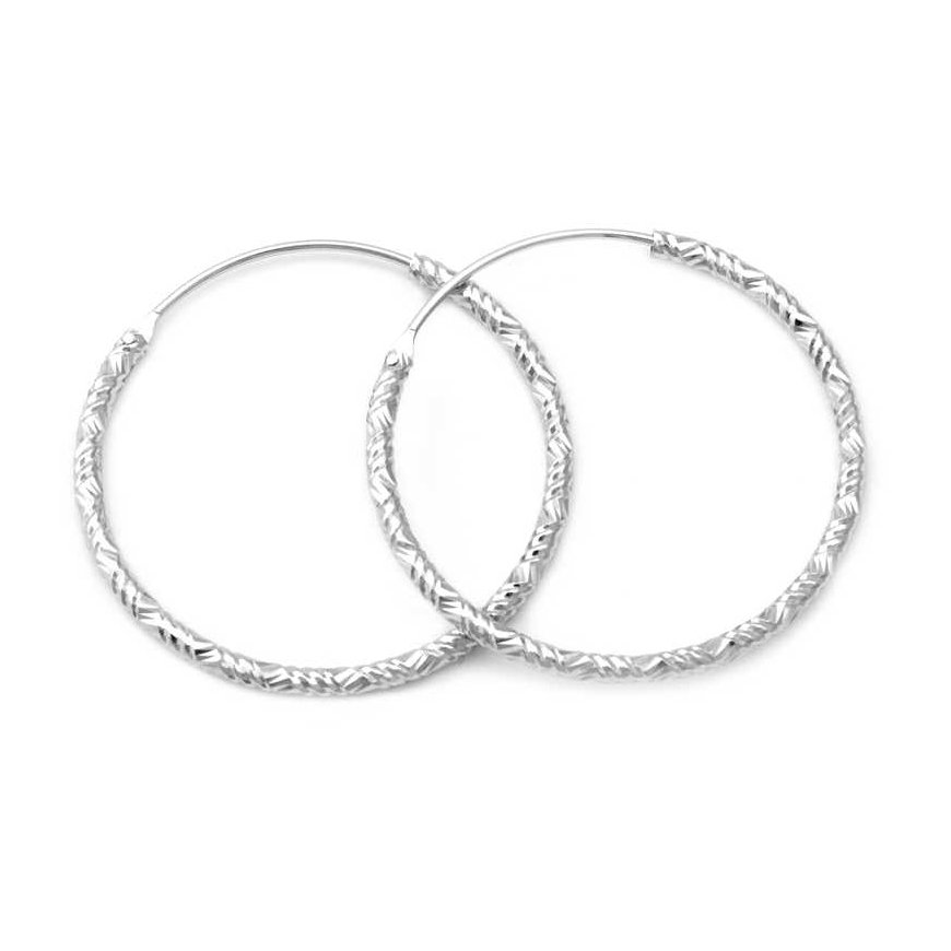Beneto Luxury round silver earrings AGUC644