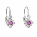 Evolution Group Silver children's earrings with fuchsia zircons 11175.3 Evolution Group Silver children's earrings with fuchsia zircons 11175.3
