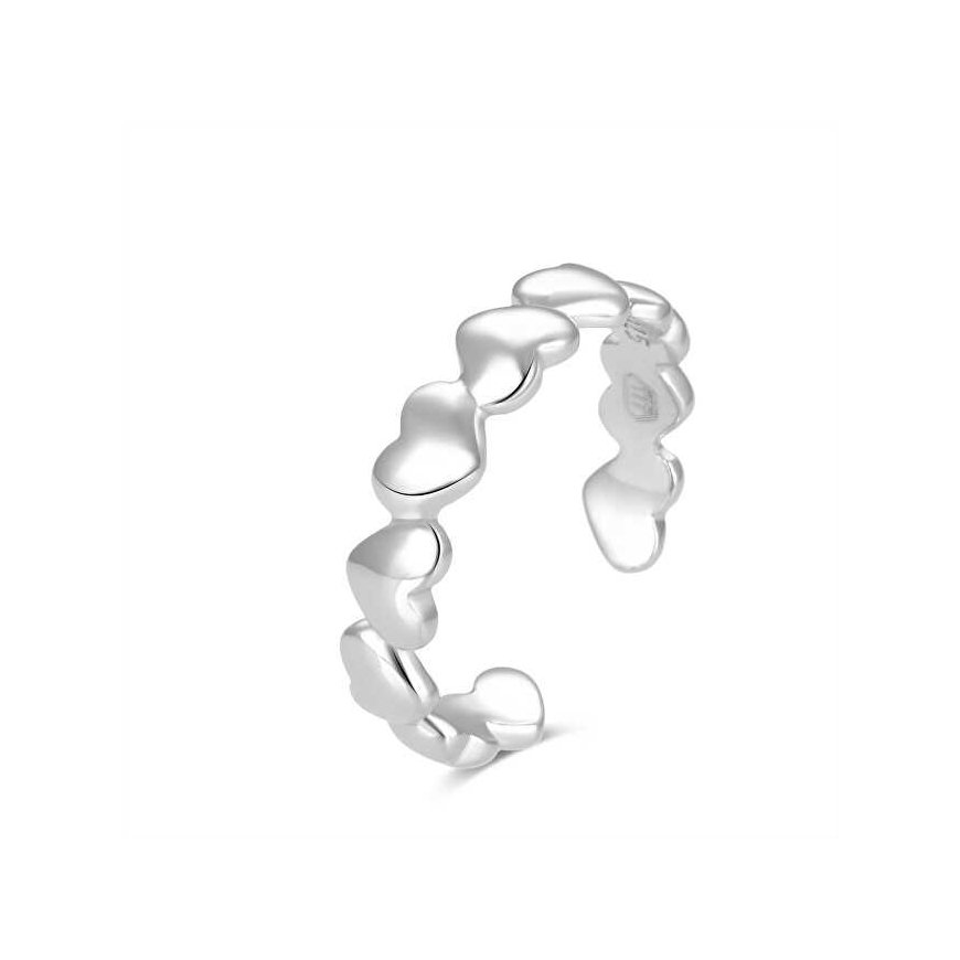 Beneto Silver anklet with hearts AGGF484