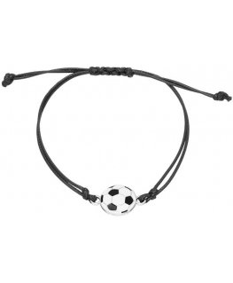 Troli Juoda tekstilinė apyrankė Futbolo kamuolys