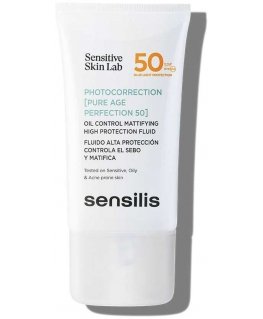 Sensilis PHOTOCORRECTION [PURE AGE PERFECTION 50] korkean suojan neste kontrolloi talia ja matistaa 40 ml
