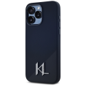 Karl Lagerfeld silicone Shadow Metal Initial MagSafe Apple iPhone 15 Pro case in black