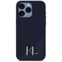 Karl Lagerfeld Silicone Shadow Metal Initial MagSafe Apple iPhone 15 Pro Case Musta