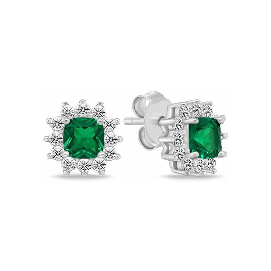 Brilio Silver Shiny silver earrings with zircons EA1051WG