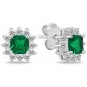 Brilio Silver Shiny silver earrings with zircons EA1051WG