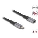 USB-C - C charging cable DELTACO, USB2.0, SPR, silicone, 1,5m, White / USBC-2015WI / 1903063