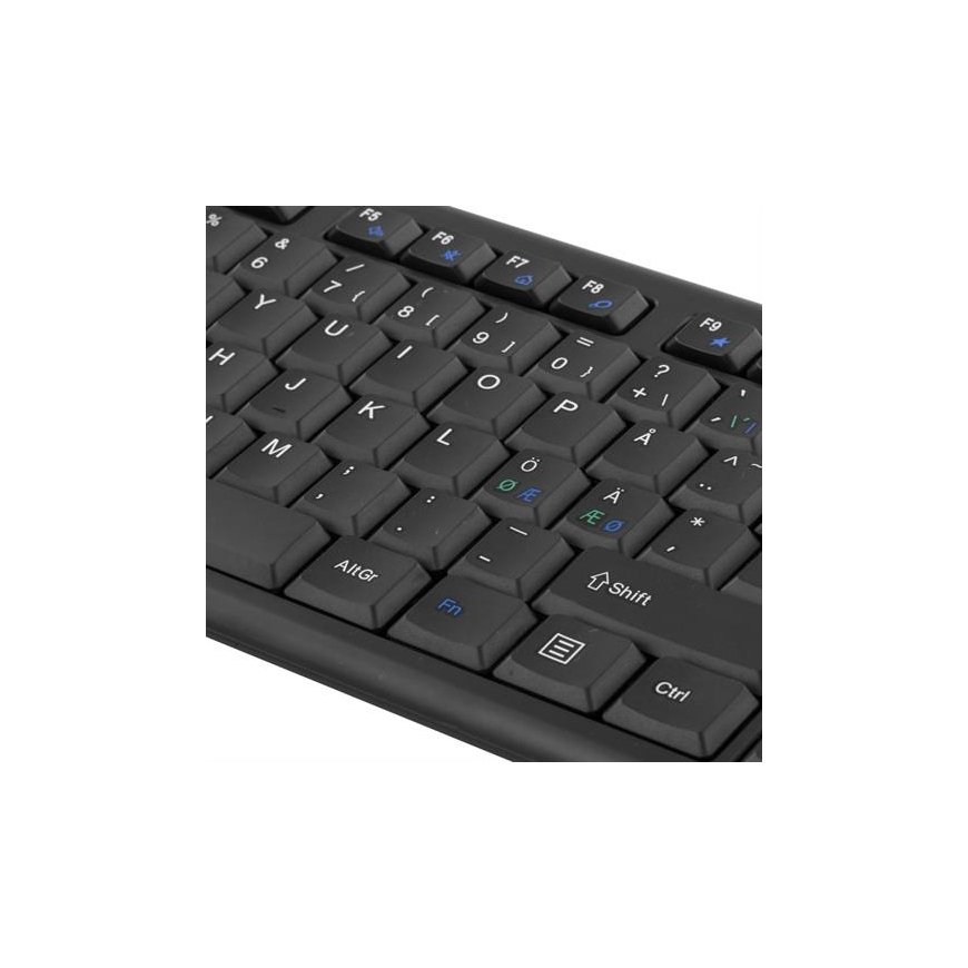 Deltaco TB-114 klaviatuur Hiir kaasa arvatud Kodu Raadioside QWERTY Põhjamaad Must – 2