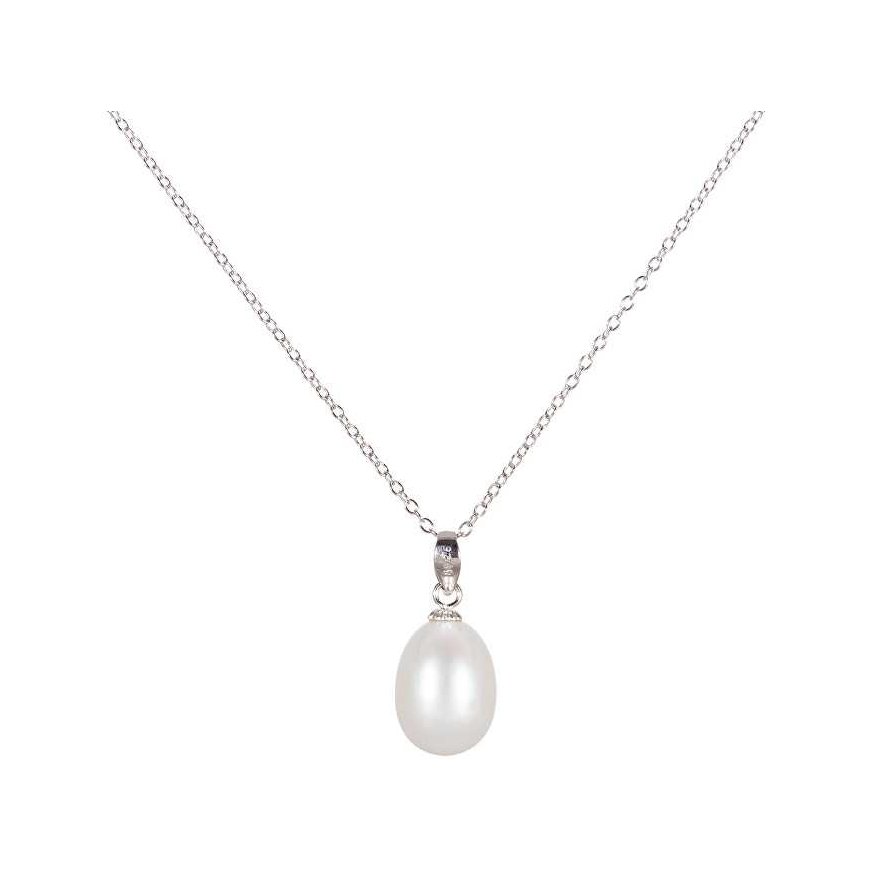 Jwl Luxury Pearls Silver necklace with right pearl 45 cm JL0436