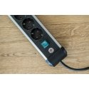 Brennenstuhl 1391030610 elektros tinklo ilgintuvas 3 m 6 AC išvestis(ys / čių) Vidaus Juoda, Sidabra