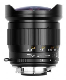 TTArtisan 11mm F2.8 Fisheye Lens MILC „Žuvies akies“ objektyvas Juoda