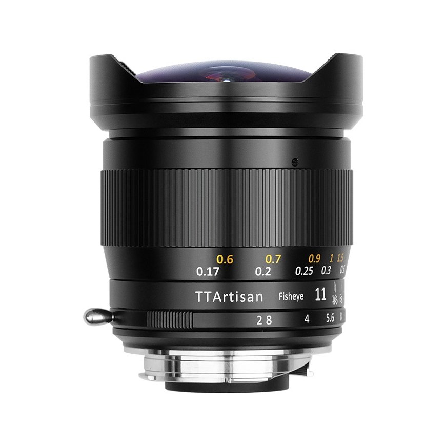 TTArtisan 11mm F2.8 Fisheye Lens MILC Laajakalansilmäobjektiivi musta