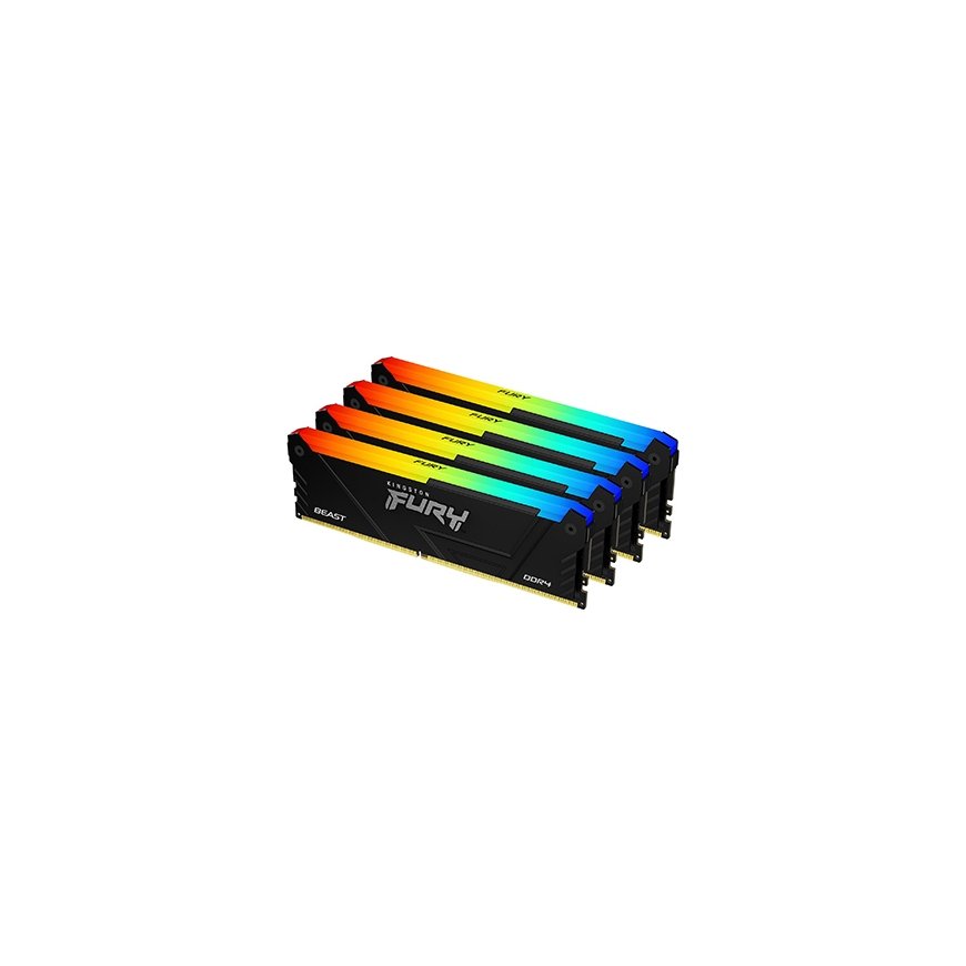Kingston Technology FURY Beast RGB mälumoodul 64 GB 4 x 16 GB DDR4