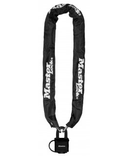 MASTER LOCK 90cm long x 6mm hardened steel chain with 40mm laminated steel padlock black