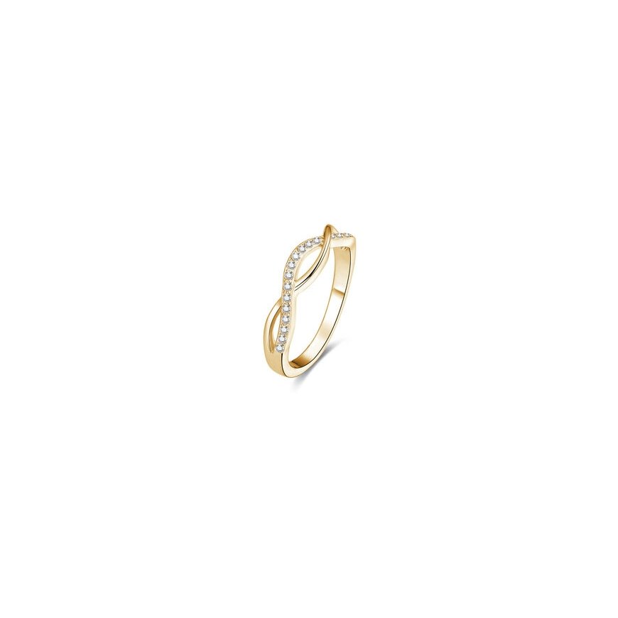 Beneto Gold-plated silver ring with AGG189 crystals