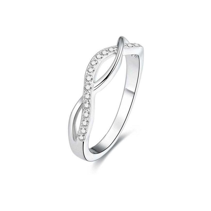 Beneto Silver ring with crystals AGG190