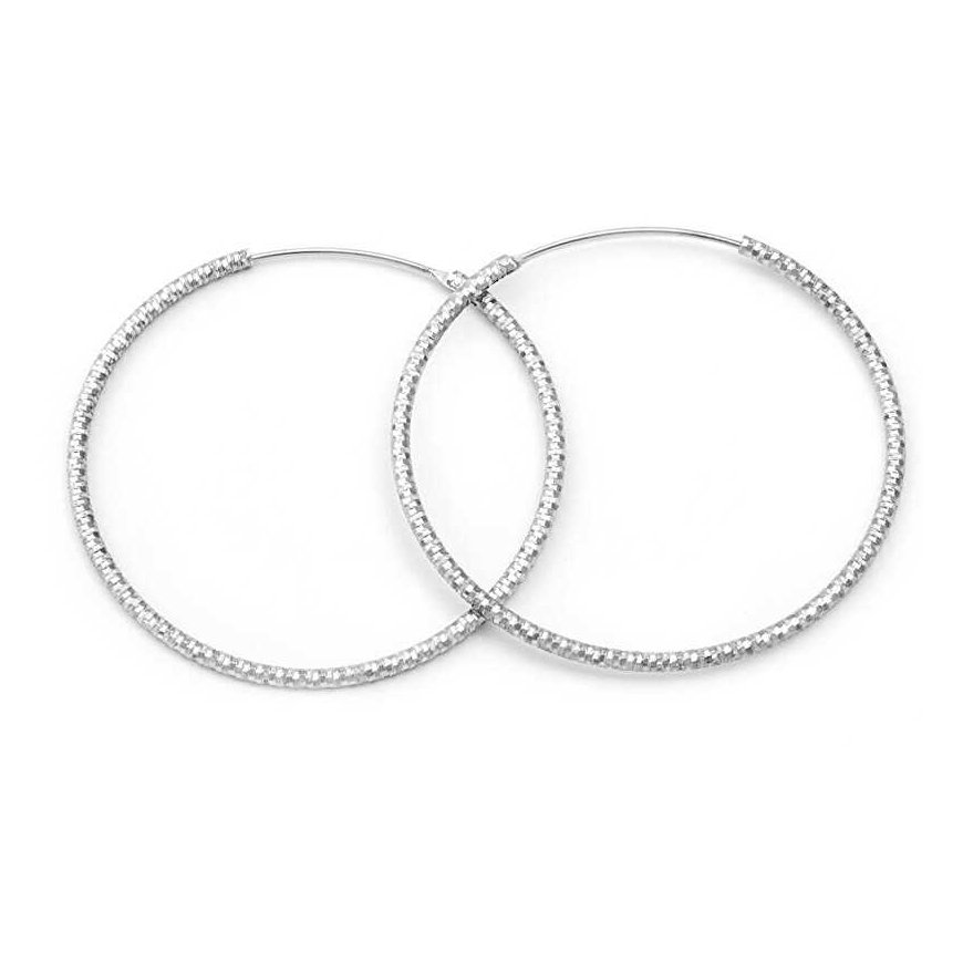 Beneto Luxury round silver earrings AGUC787