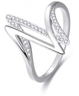 Beneto Silver ring with zircons AGG143