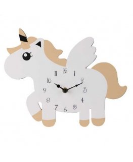 Unicorn wall clock made of MDF, 30 x 24 cm