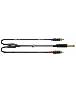 Cordial CFY 3 VCC garso kabelis 3 m 2 x RCA 6.35mm Juoda