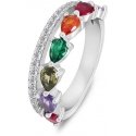 Brilio Silver Silver ring with colored zircons RI127W Brilio Silver Silver ring with colored zircons RI127W