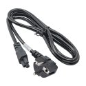 Akyga Power Cord AK-NB-01A for notebooks IEC C5 250V/50Hz 1,5m Black 1.5 m CEE7/7 C5 coupler Akyga Power Cord AK-NB-01A for notebooks IEC C5 250V/50Hz 1,5m Black 1.5 m CEE7/7 C5 coupler