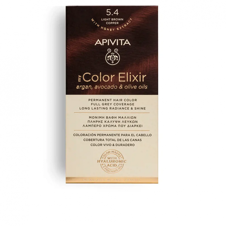 Permanent hair dye Apivita MY COLOR ELIXIR, 5.4 Light Brown Copper