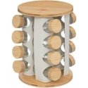 Bamboo Rotating spice rack SENSIA 13 jars with bamboo lids Bamboo Rotating spice rack SENSIA 13 jars with bamboo lids