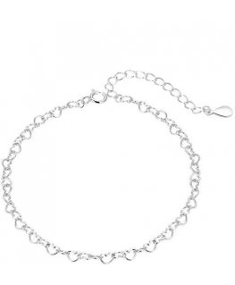 Agate AGN54/27 silver heart anklet